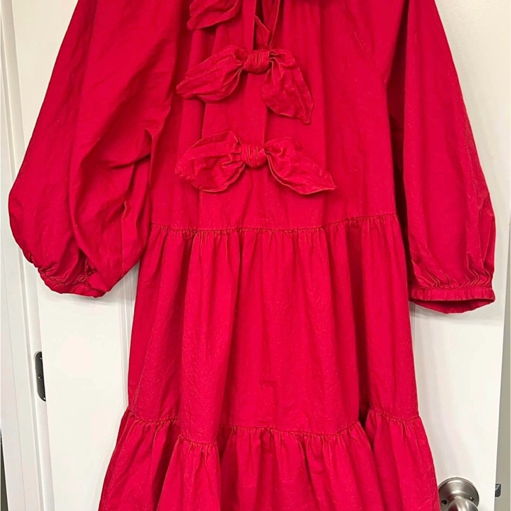Mud Pie Red Ruffled Off-Shoulder Sundress - Picture 2 of 3